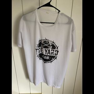 White Graphic Mesh Tee size L